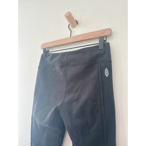 Free People Movement Turnout Black Cropped Leggings Small Lace Up Tie Leg - Picture 7 of 8